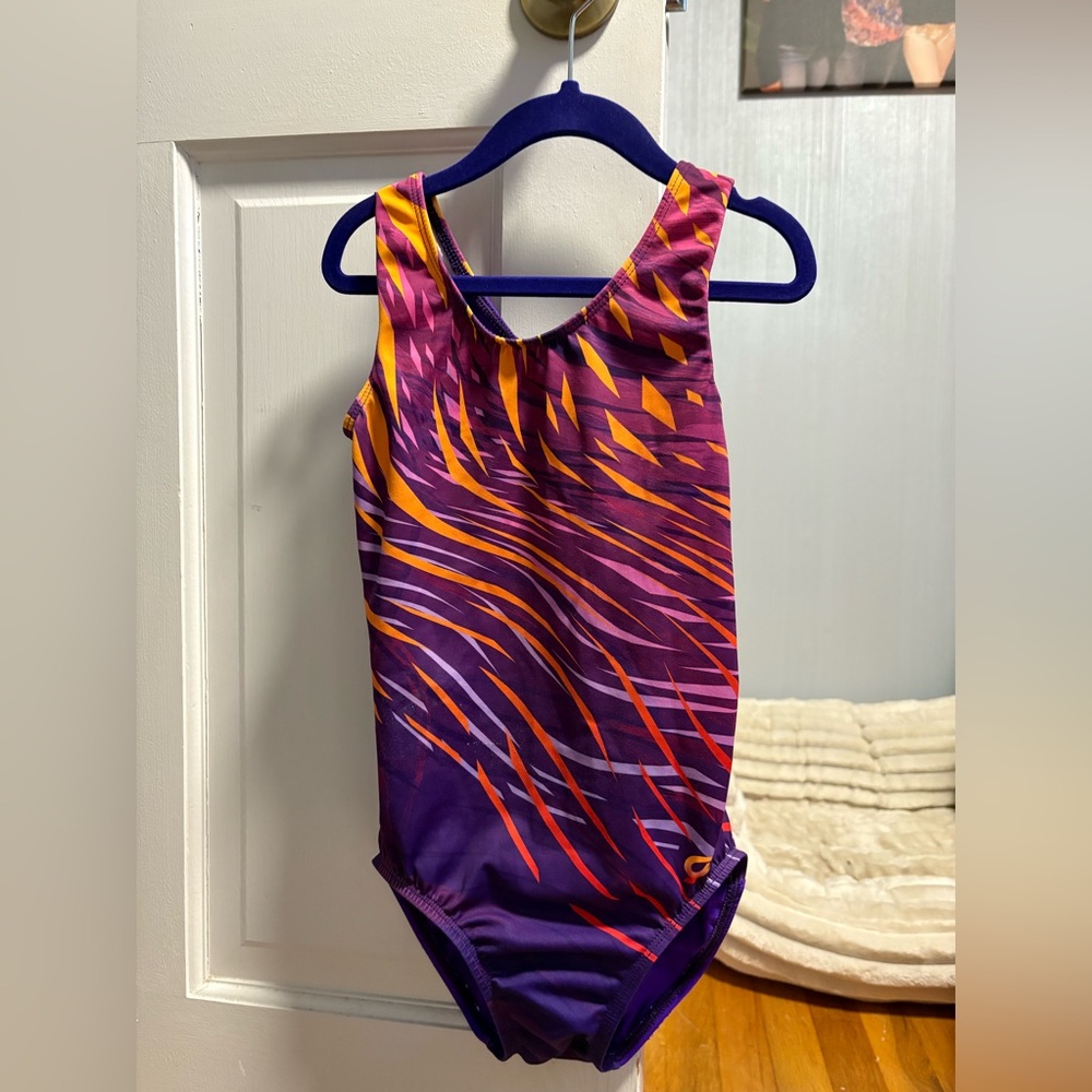 GK Adult XSmall leotard purple ,orange and red